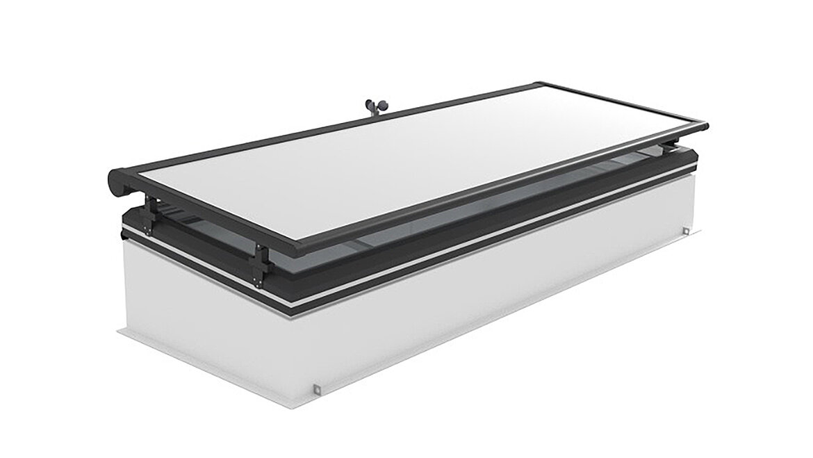 LAMILUX Flat Roof Access Hatch Service FE avec store intégré en position fermée