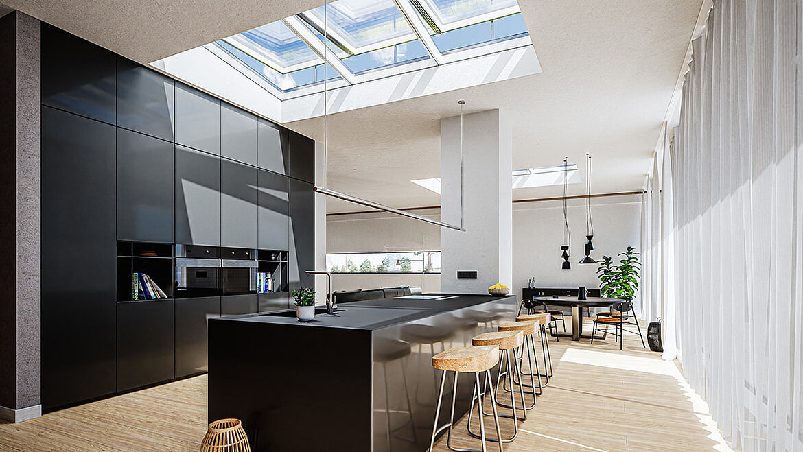 Toit modulaire en verre MS78 Espace de vie Toit modulaire en verre MS78 Espace de vie | insights by LAMILUX