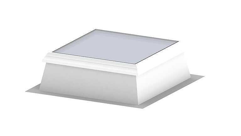 Lanterneau pour toiture en terrasse avec cadre en plastique