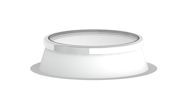 Lanterneau pour toiture en terrasse avec cadre en plastique rond