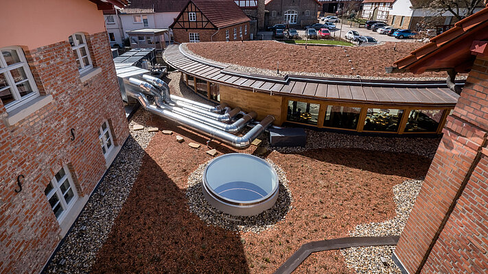 Lanterneau pour toiture terrasse avec cadre en aluminium rond