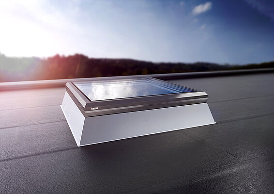 Lanterneau pour toiture terrasse avec cadre en aluminium 0°