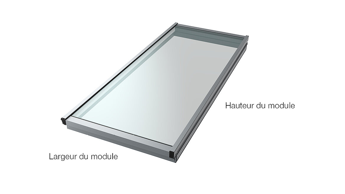 Toit en verre modulaire LAMILUX Modular Glass Skylight MS78 - Largeur et hauteur du module Toit en verre modulaire LAMILUX Modular Glass Skylight MS78 - Largeur et hauteur du module