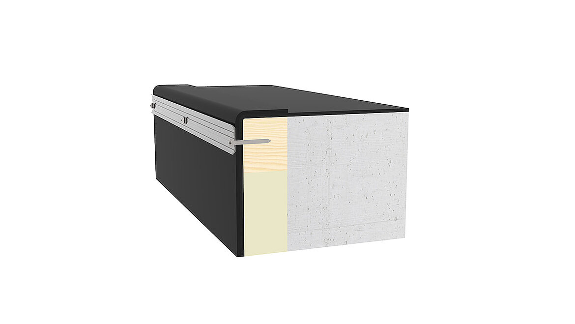 Montage sur costière en béton Toit en verre modulaire Raccordement au béton