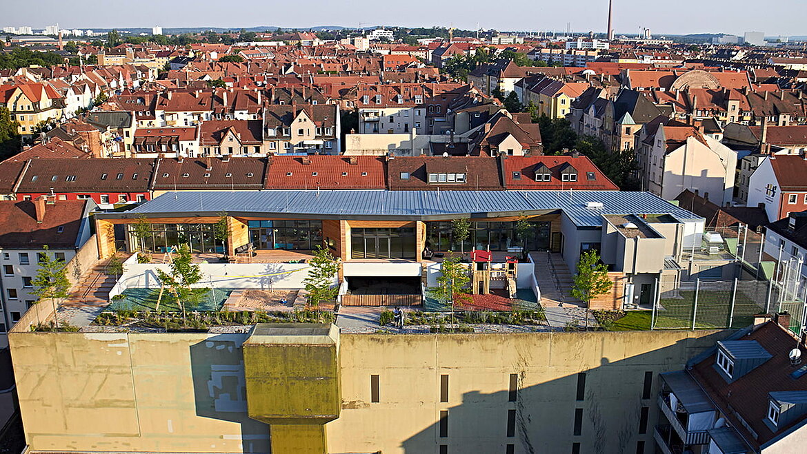 Vue extérieure de la crèche "Wolke 10" à Nuremberg
