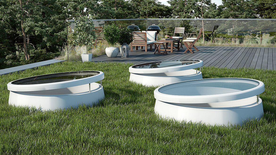 Utilisation de toits terrasse, par exemple pour les parkings ou les espaces verts